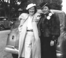 In 1940 mother and daughter pose with palm trees in the background not long before Nadine’s near-fatal plane crash and the Japanese attack on Pearl Harbor on December 7, 1941.