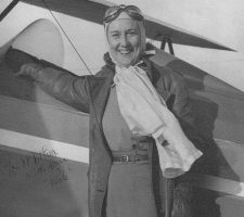 After receiving a commercial pilot’s license in 1937, Nadine was a stunt pilot in regional air shows and became the first female member of the Wichita chapter of the National Aeronautic Association.