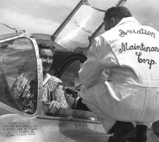 In August 1946, Nadine registered in Van Nuys, California, to take part in the Transcontinental Bendix Trophy Race to Cleveland, Ohio – the first such race after a hiatus during World War II. (Ben Franklin Collection, courtesy Al and Bob Chute, photograph by Fortune Illustrators)