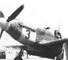In 1943, Nadine prepares to pilot a P-51A fighter plane during pilot training at Avenger Field in Texas.